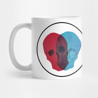 red and blue Mug